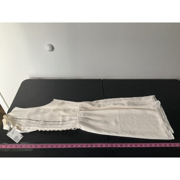 H&M Dress Women 10 Ivory Black Buttons Trim Pintuck Lined Ivy Preppy Timeless - Picture 8 of 13